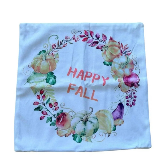 FALL Throw Pillow Covers Cases Autumn Pumpkin Leaves Owl Harvest Thanksgiving - Picture 2 of 9